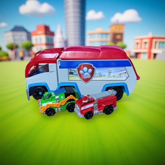 PAW Patrol Pup Squad Paw Patroller Transforming Playset With 2 Diecast Cars - Picture 1 of 10